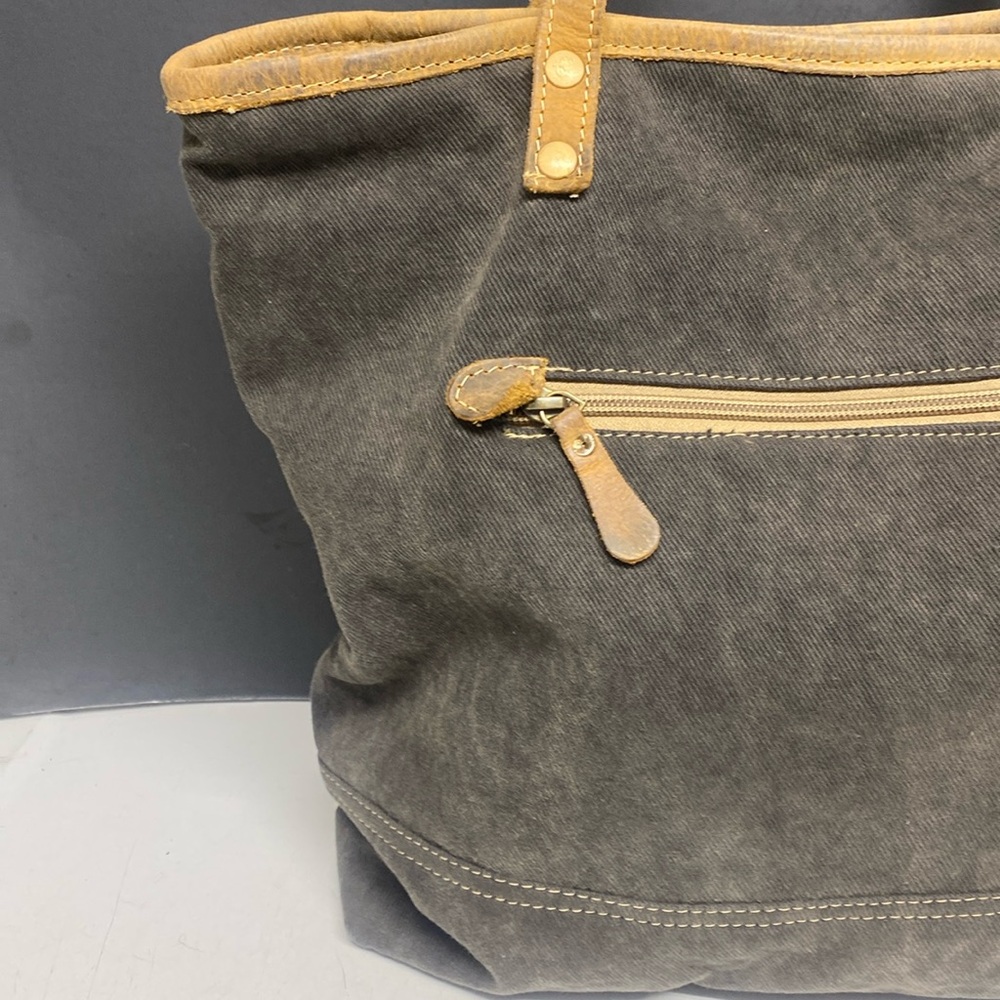 Myra Bag Canvas Fur Tote Purse View 6